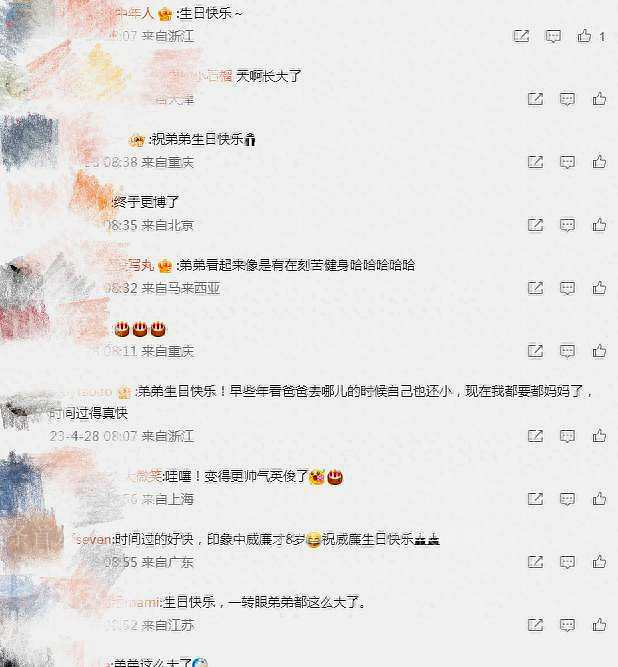 王中磊老婆为儿子威廉庆生,儿子长成大帅哥,超像爸爸