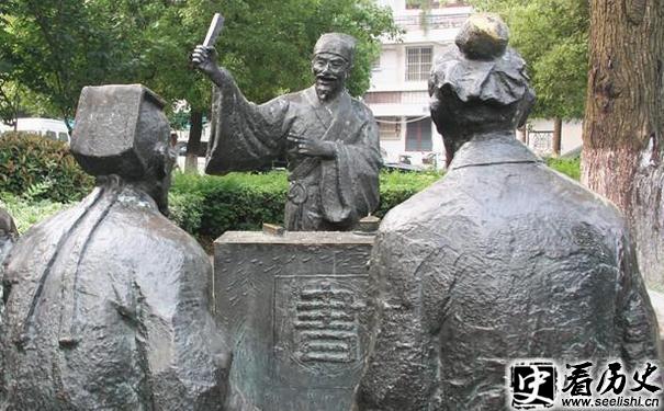 柳敬亭说书的雕像