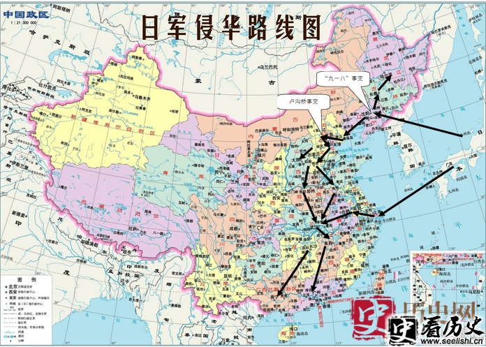 日本是从哪开始侵略中国的？日军侵华路线图