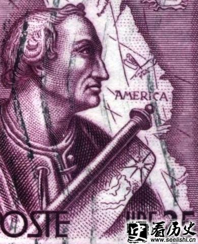 邮票上亚美利哥的画像