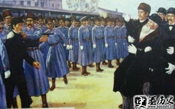 安重根刺杀伊藤博文画像