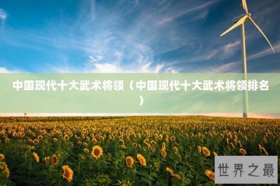 ​中国现代十大武术将领（中国现代十大武术将领排名）