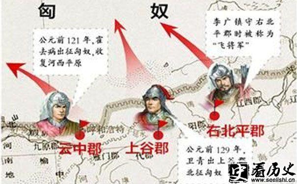 霍去病、卫青、李广大败匈奴