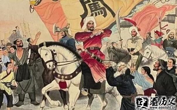 老百姓夹道欢迎李自成