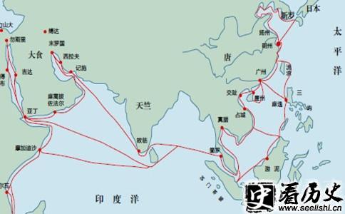 海上丝绸之路线路图