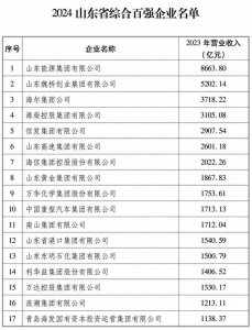 ​2024山东百强企业出炉，全名单来了！