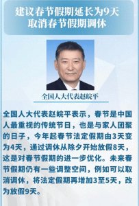 ​全国人大代表建议春节假期取消调休，延长为9天