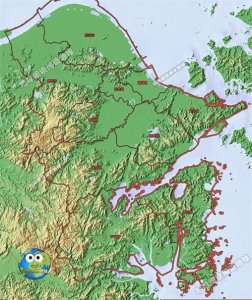 ​地貌见城系列（一），宁波地貌图，山比平原多，城区小原来如此