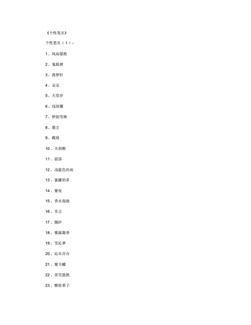 寓意好的笔名(不同寓意的笔名)
