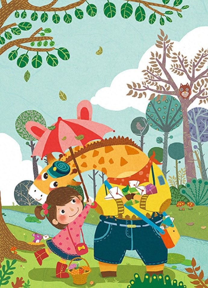 色彩丰富,形象可爱,一组超好看的森系插画作品